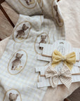 Velvet Prairie Bow Headband - Lemon
