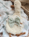 Prairie Bow Headband - Sage Gingham