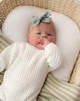 Linen Baby Bow Headband - Teal