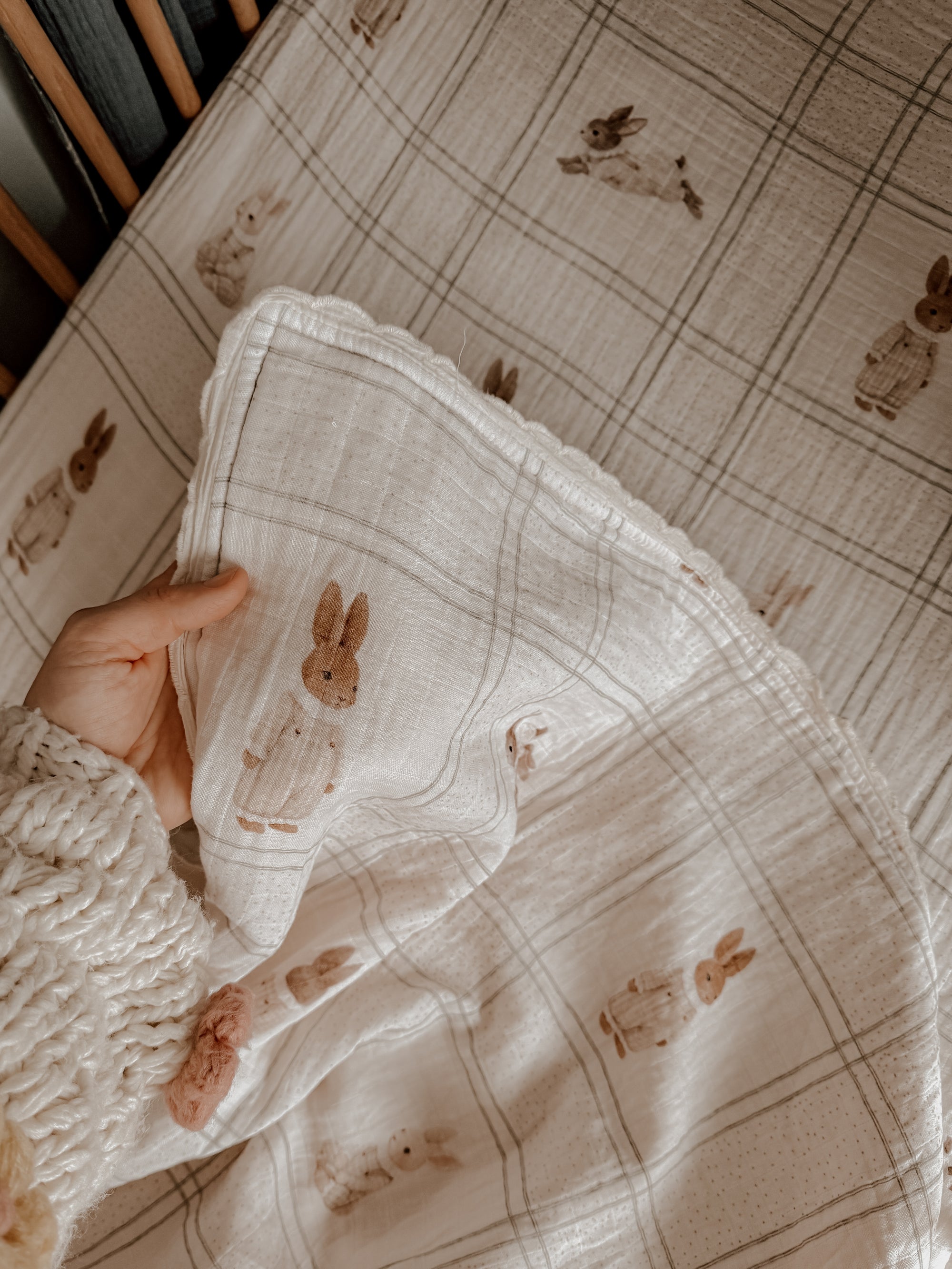 Little Cottontail Fur Lined Cot Blanket