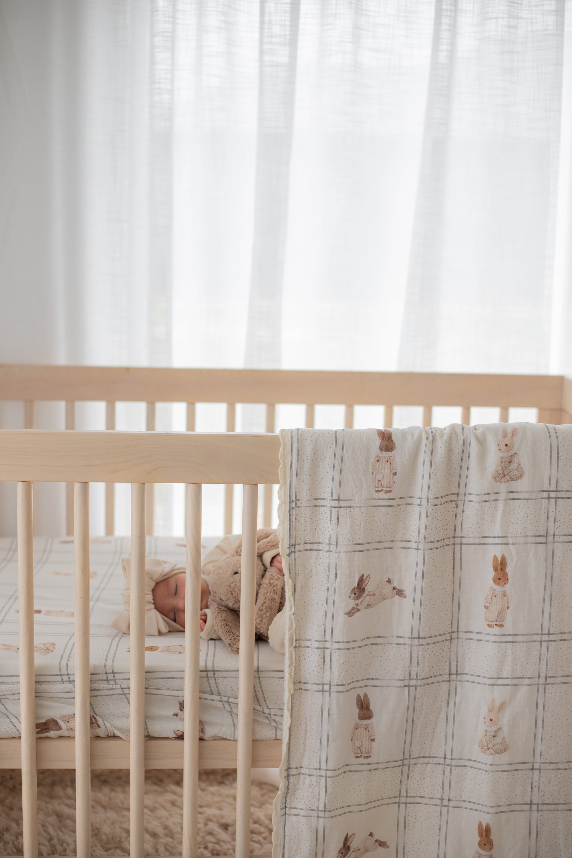 Little Cottontail Fur Lined Cot Blanket