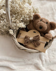 Velvet Baby Bow Headband - Chocolate