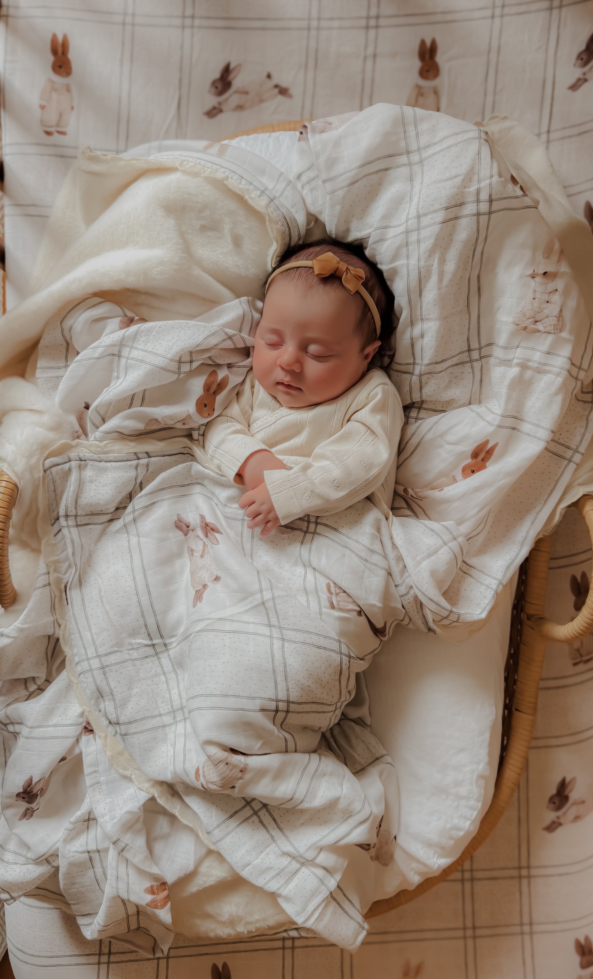 Little Cottontail Fur Lined Cot Blanket