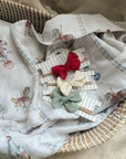 Baby Bow Headband - Cherry Linen