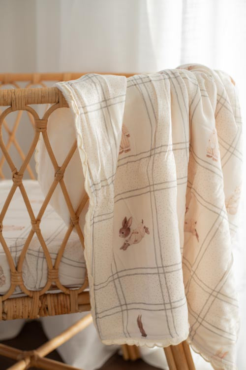 Little Cottontail Fur Lined Cot Blanket