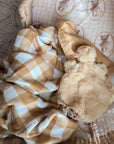 Mustard Check Cot Blanket