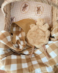 Mustard Check Cot Blanket