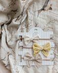 Velvet Prairie Bow Headband - Lemon