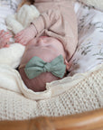 Linen Baby Bow Headband - Teal
