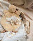 Baby Bow Headband - Mustard Gingham