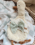 Prairie Bow Headband - Sage Gingham