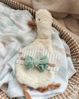 Velvet Bow Headband - Teal