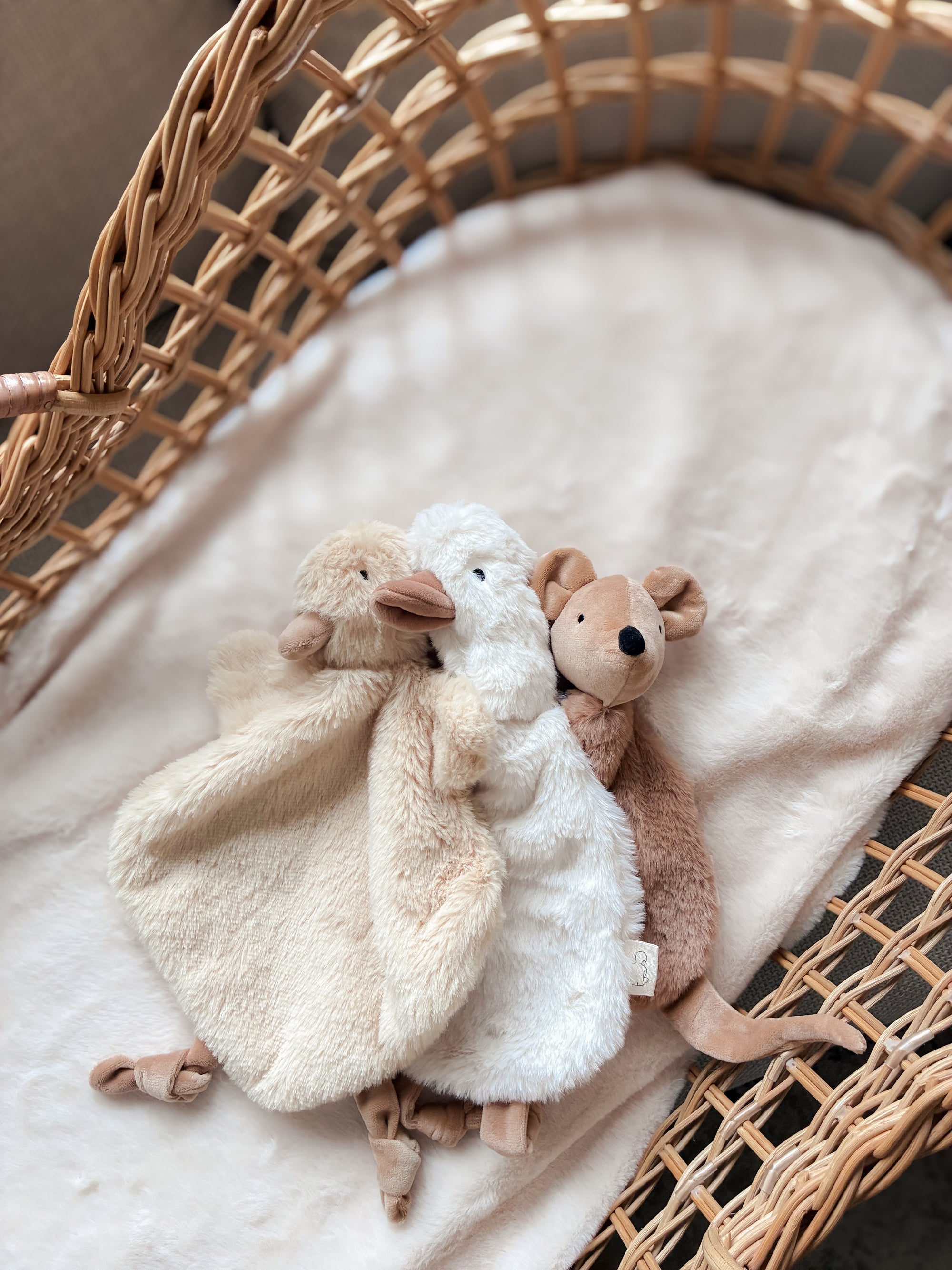 Baby comforter toys duck, goose, mouse