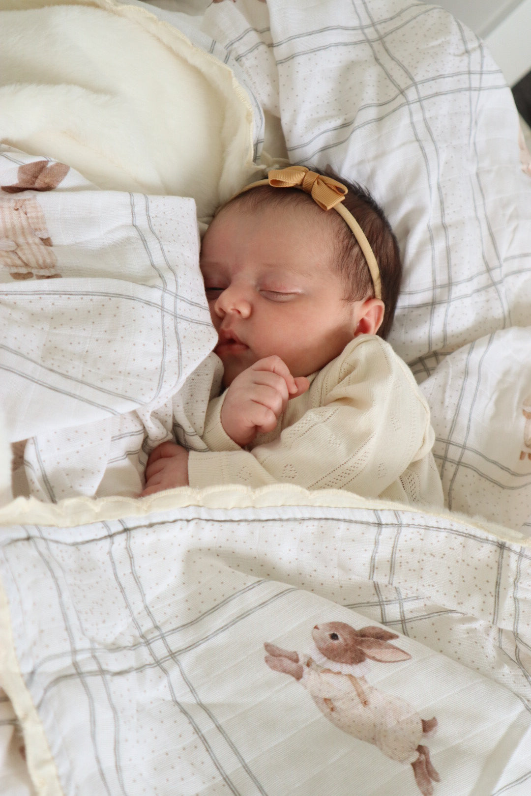 Little Cottontail Fur Lined Cot Blanket