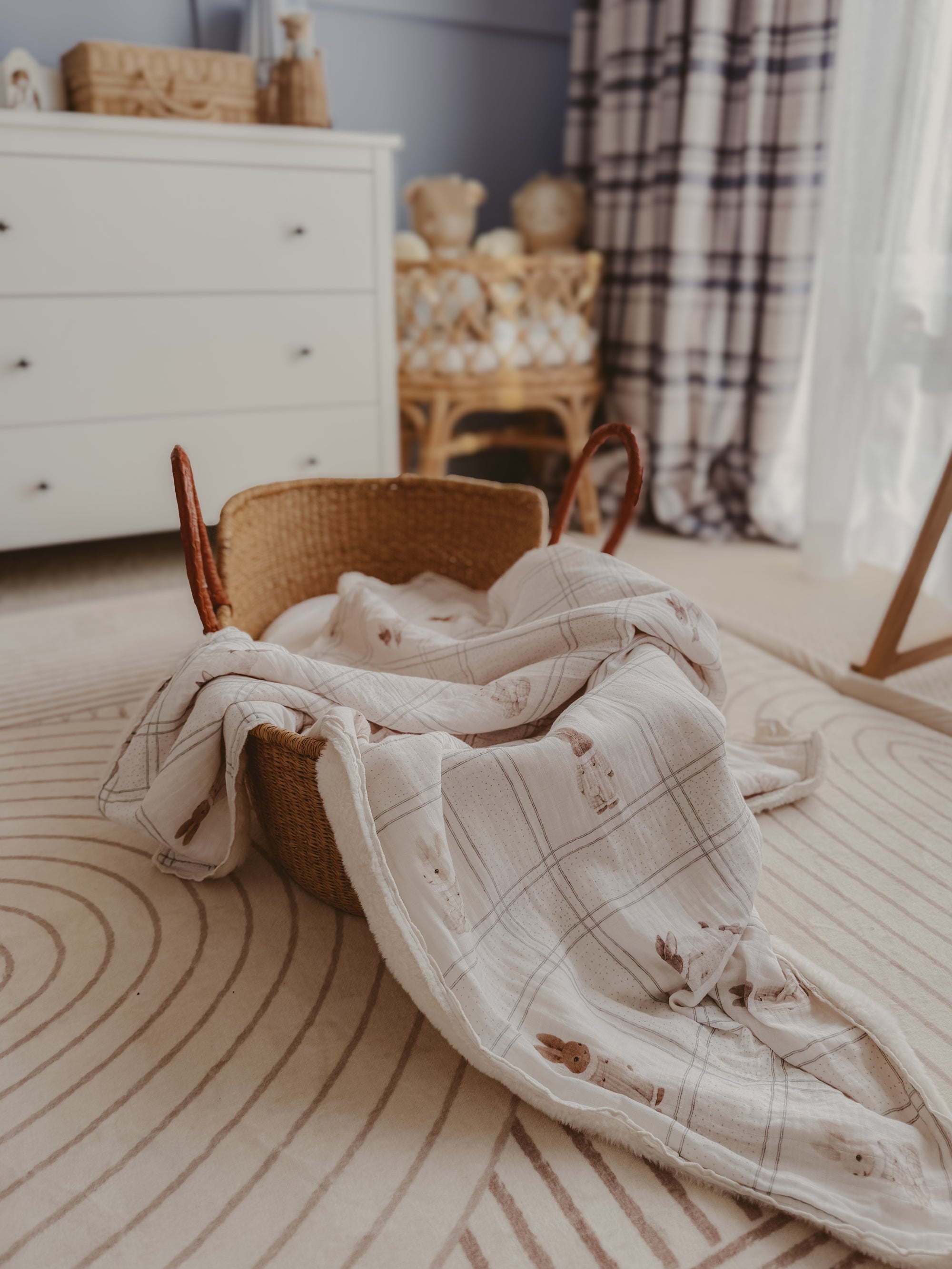 Little Cottontail Fur Lined Cot Blanket