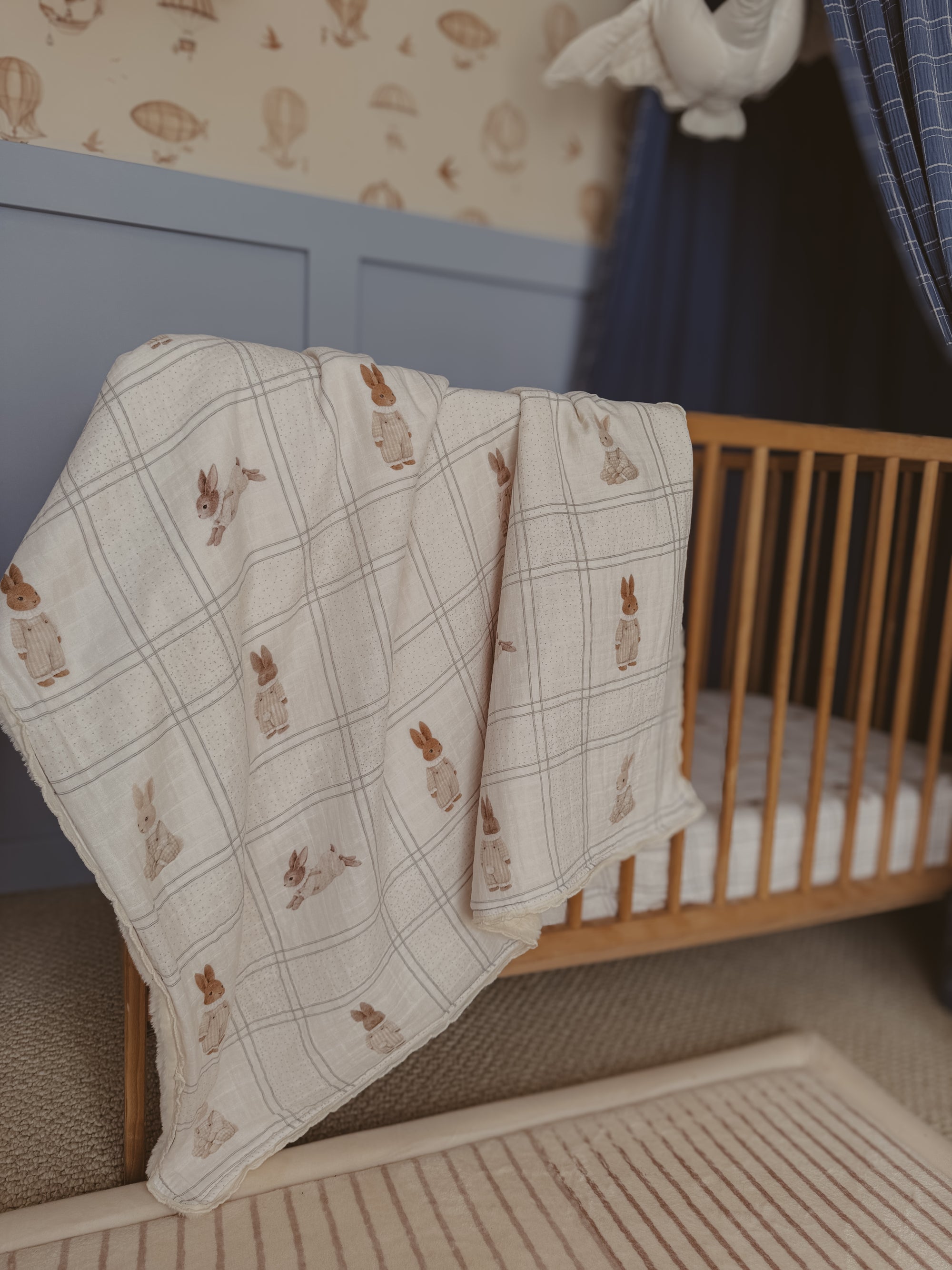 Little Cottontail Fur Lined Cot Blanket