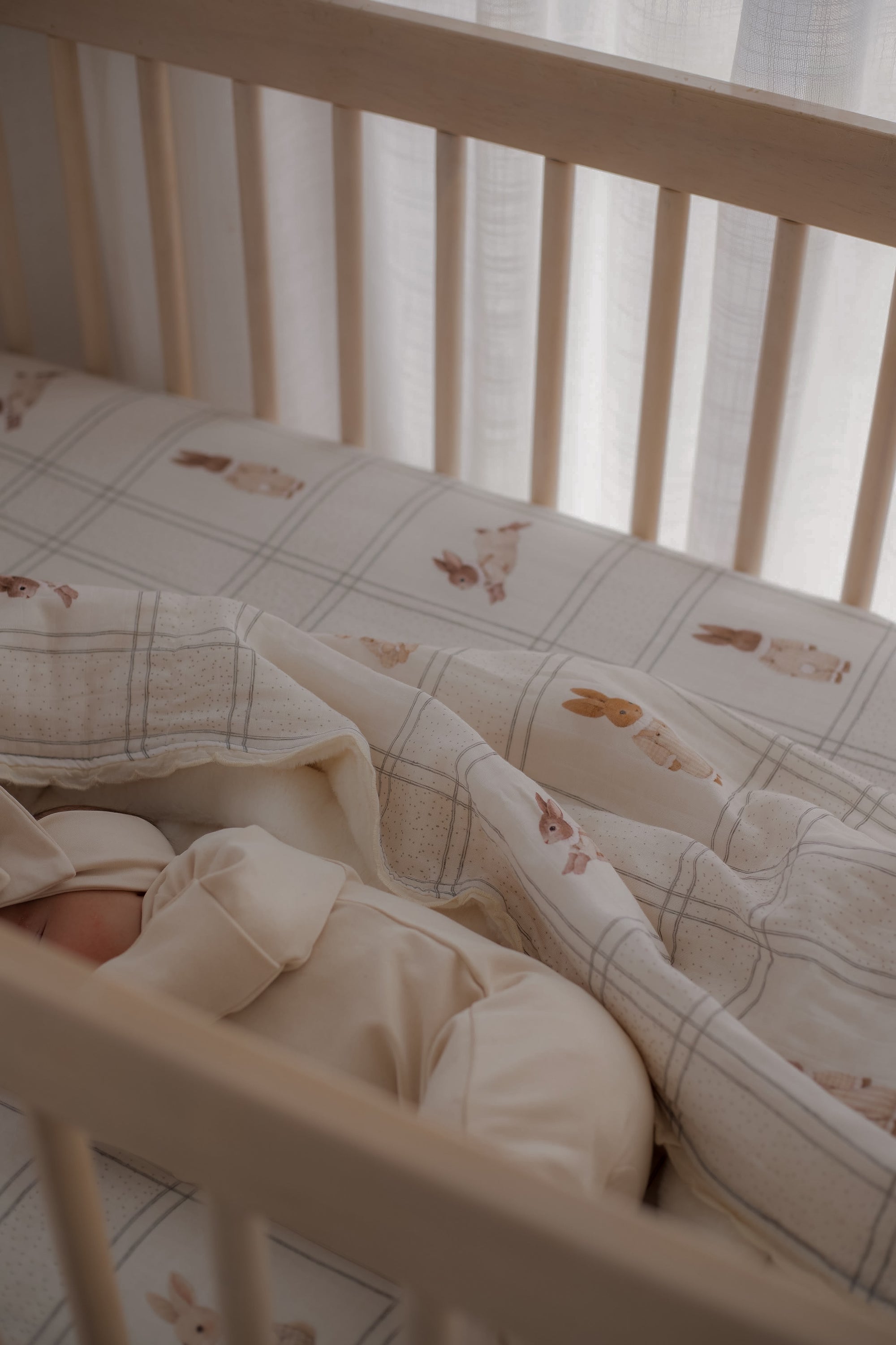 Little Cottontail Fur Lined Cot Blanket
