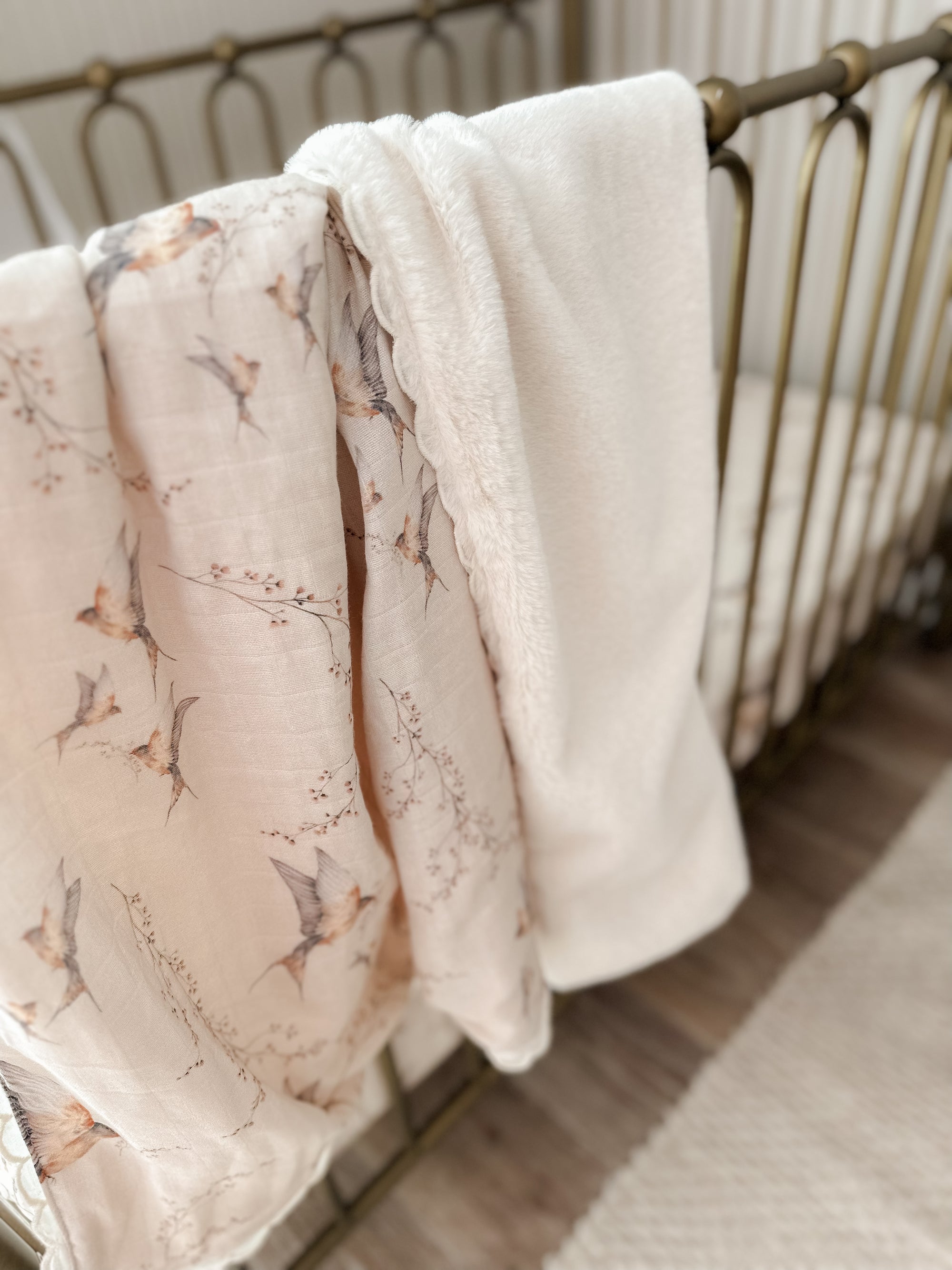 Nightingale Fur Lined Cot Quilt