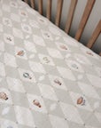 Hot Air Balloon fitted cot sheet in vintage cot