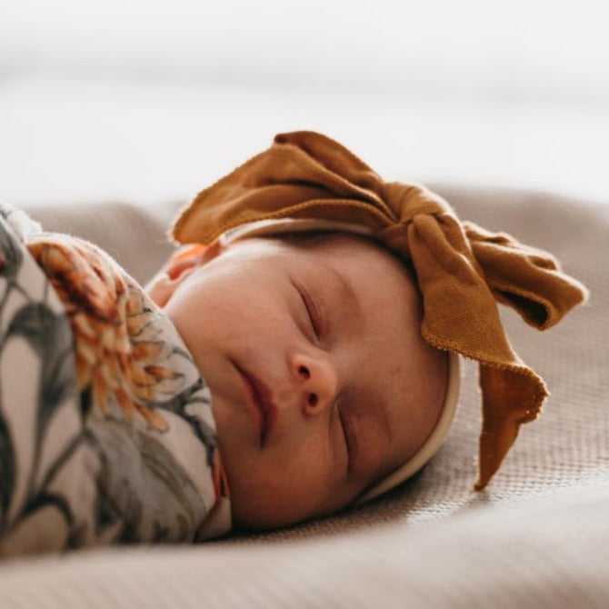 Muslin Headband Bow for baby girls