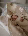 Newborn baby sleeping in a bear blanket