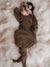 Heirloom Knitted Gowns - Brown Rib